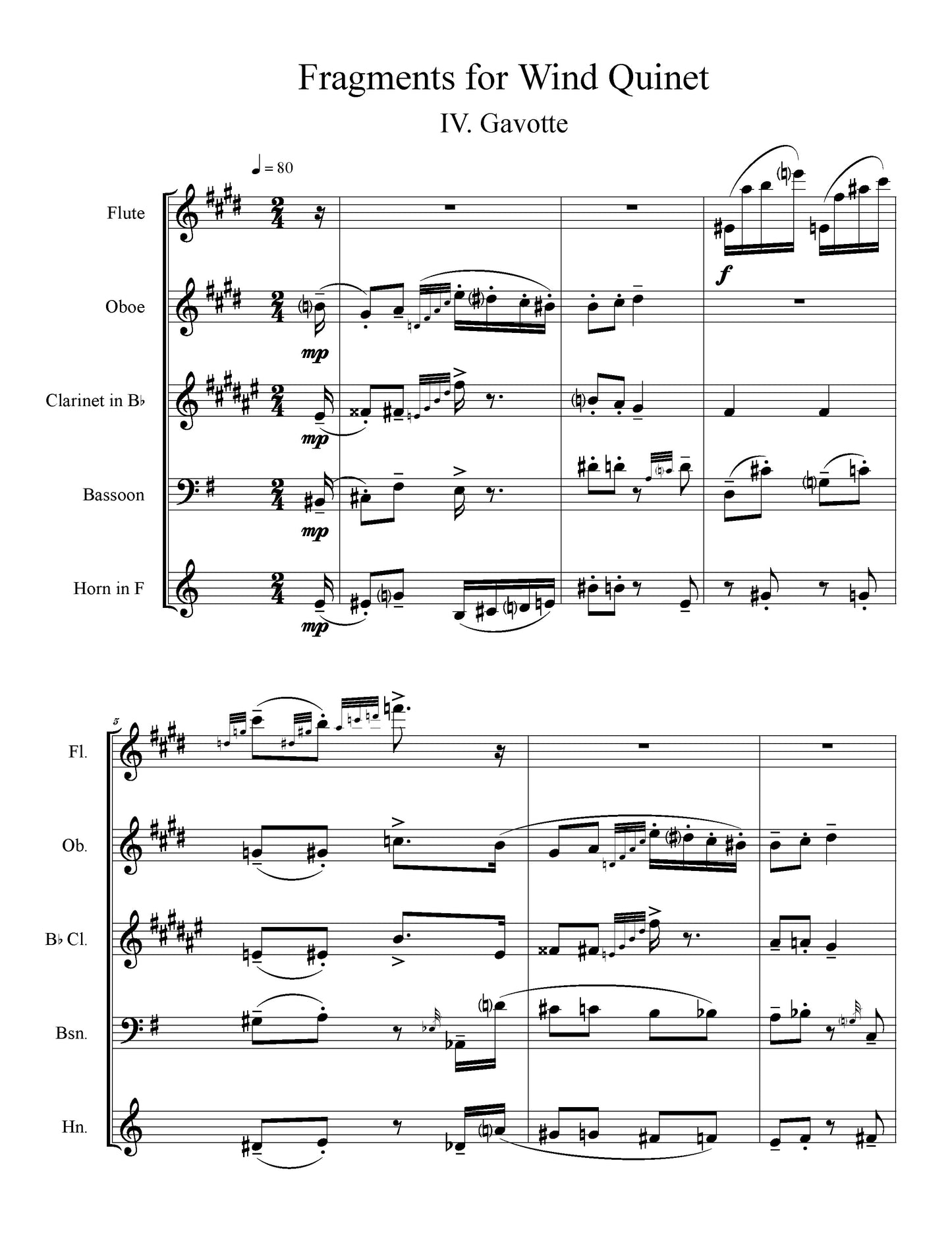 Fragments For Woodwind Quintet