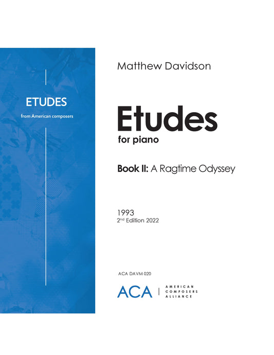 Etudes For Piano Book Ii: A Ragtime Odyssey