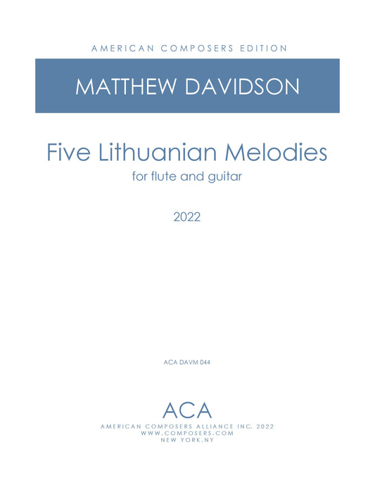 Five Lithuanian Melodies For Flute And Guitar