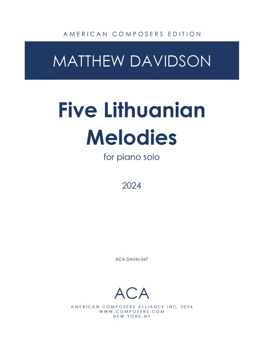 Five Lithuanian Melodies For Piano Solo