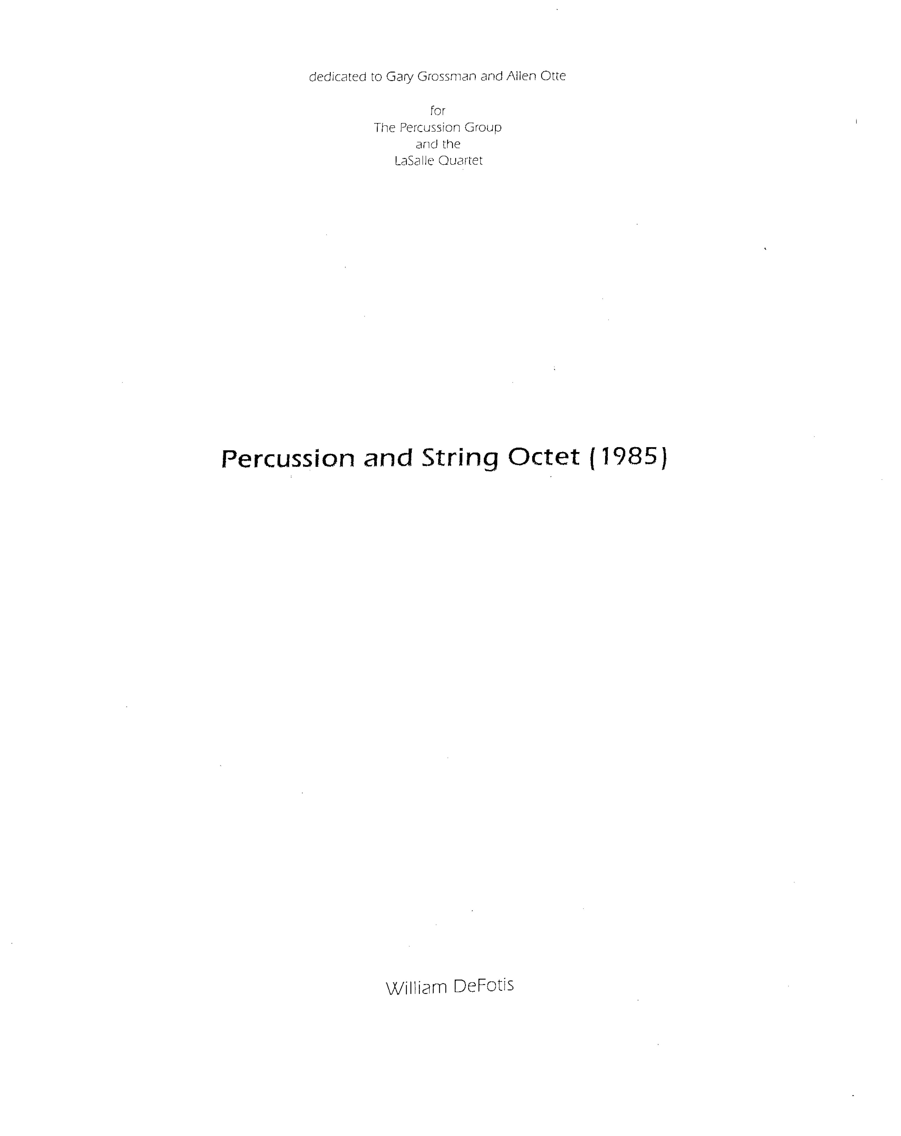 Percussion And String Octet – American Composers Alliance