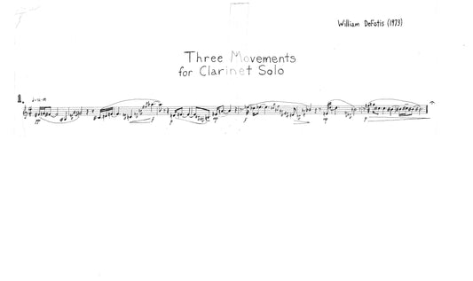 Three Movements For Clarinet Solo