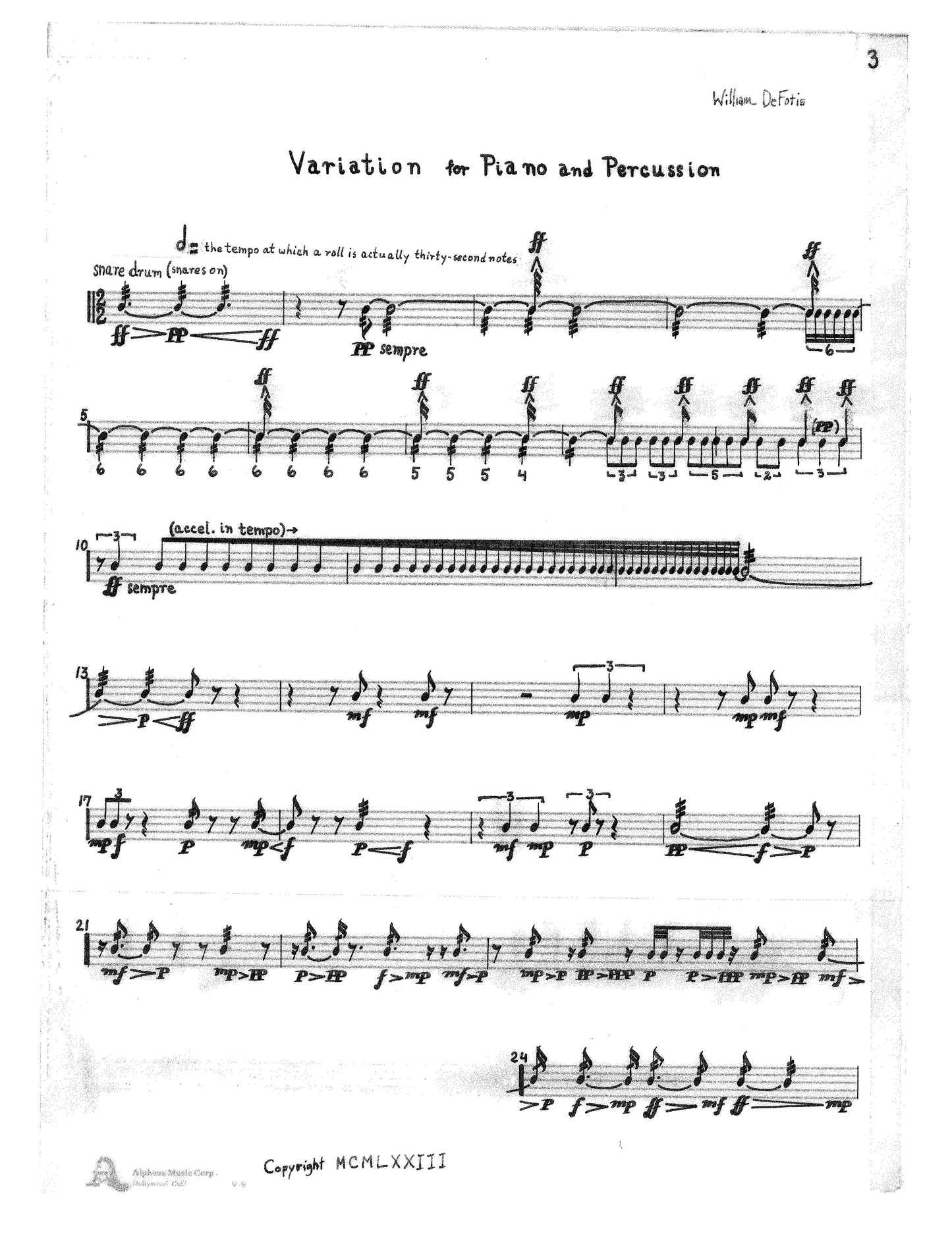 Variation For Piano & Percussion