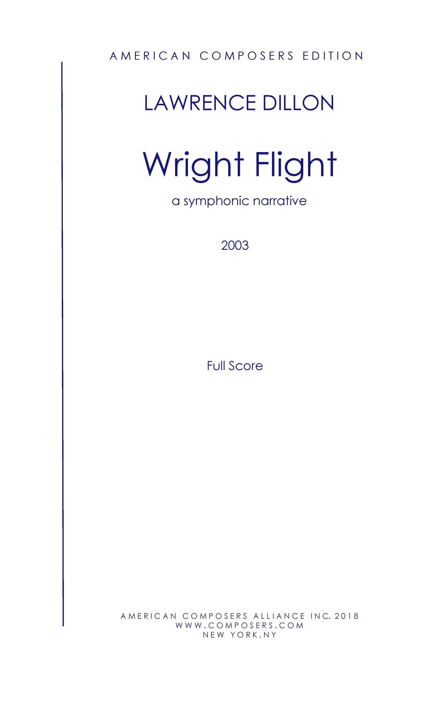 Wright Flight for 3 Actors, Projections, and Chamber Orchestra