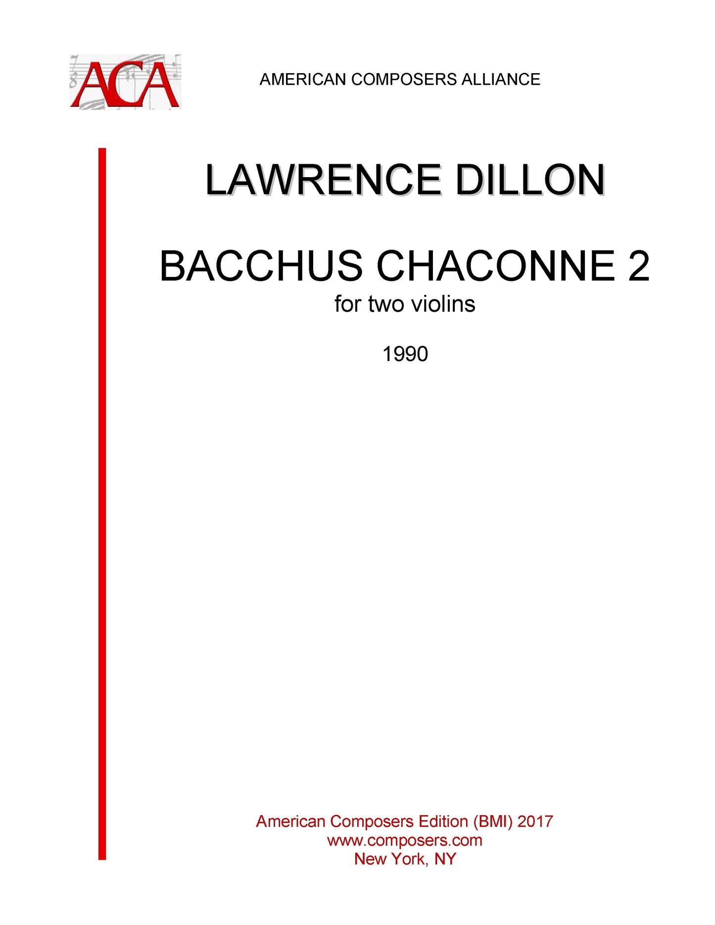 Bacchus Chaconne 2 - for Two Violins