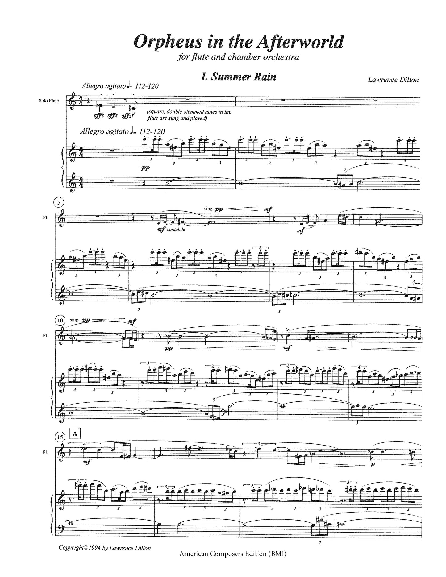 Orpheus in the Afterworld (Concerto for Flute and Chamber Orchestra)