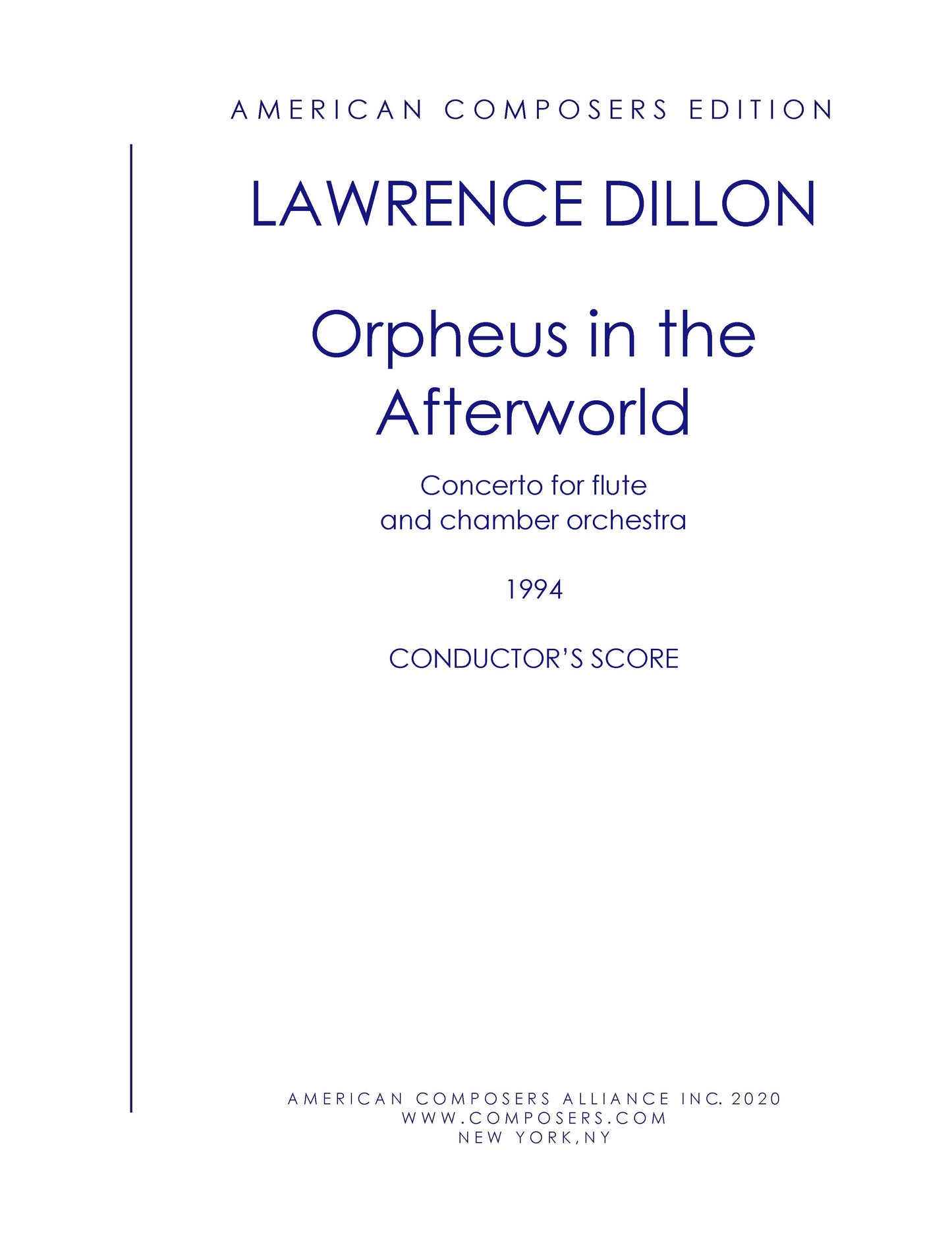 Orpheus in the Afterworld (Concerto for Flute and Chamber Orchestra)