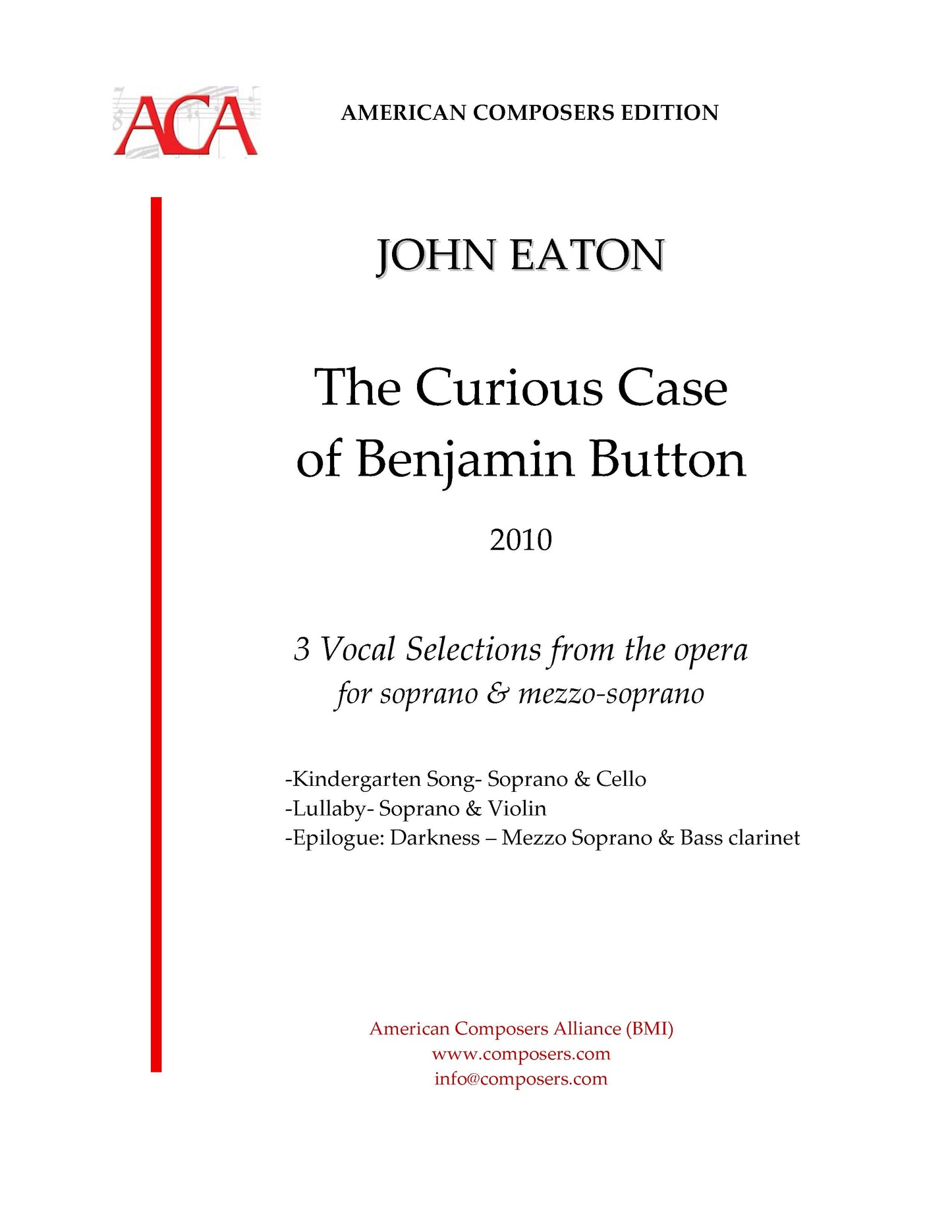 The Curious Case of Benjamin Button - Three Arias