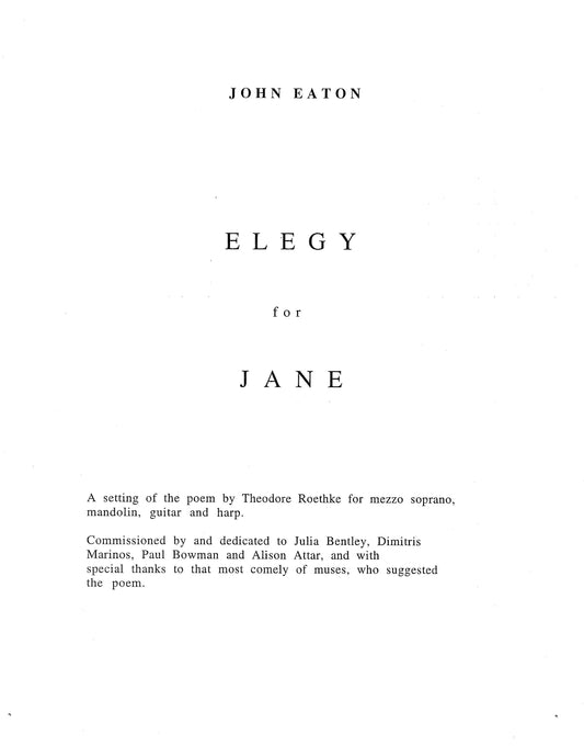 Elegy for Jane