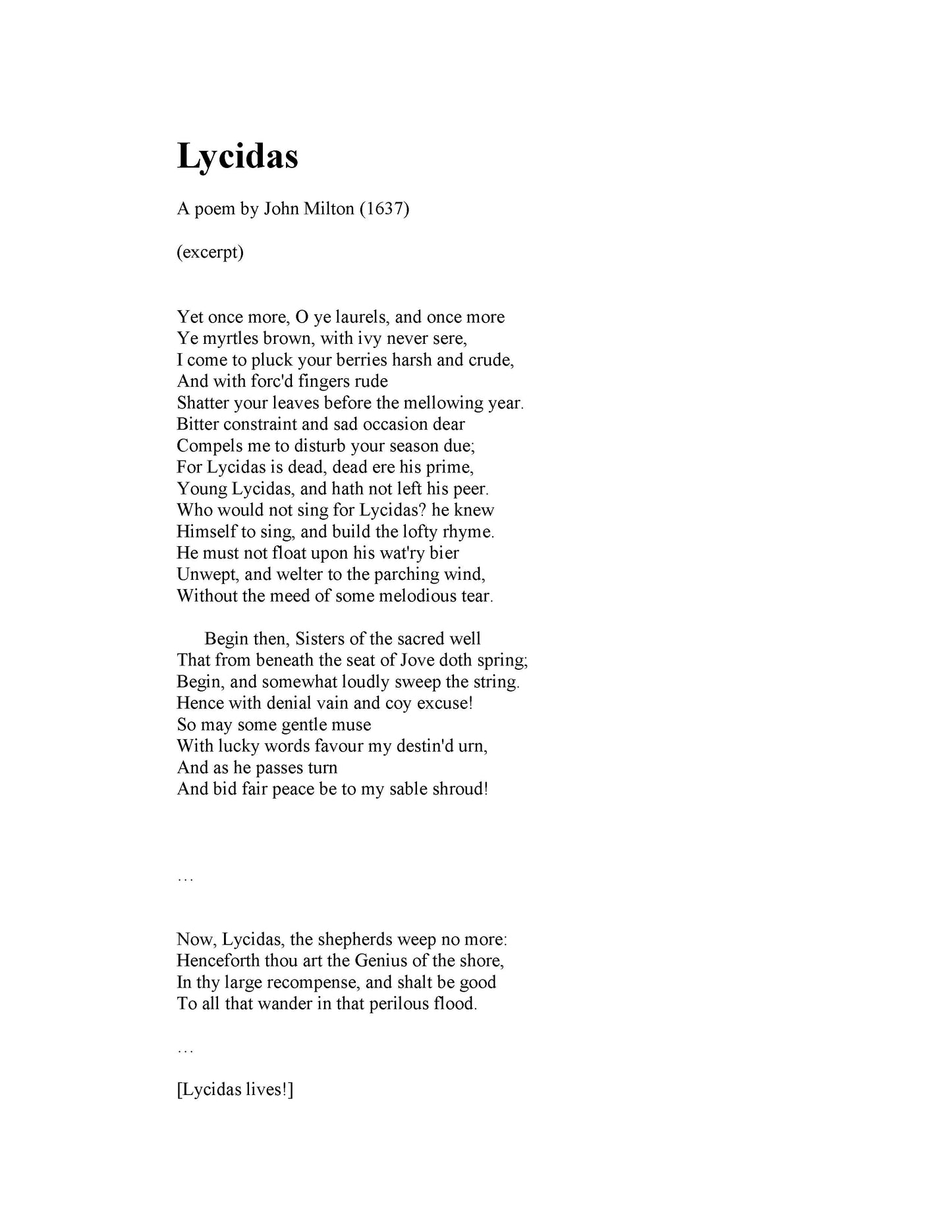 Lycidas