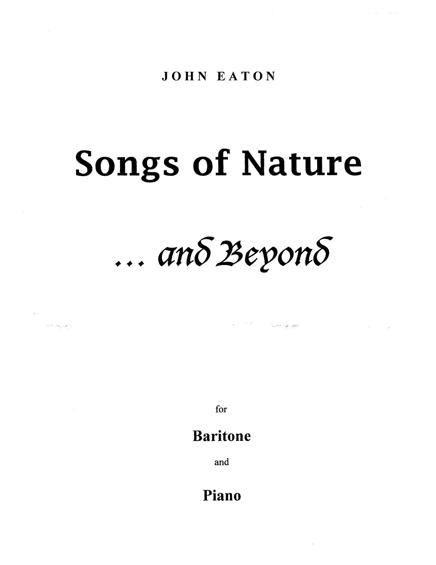 Songs of Nature and Beyond