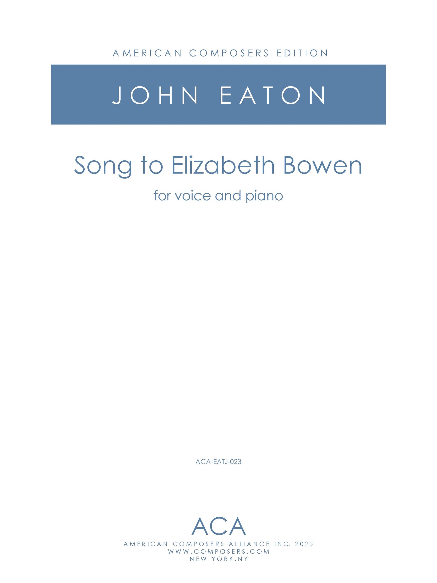 Song to Elizabeth Bowen