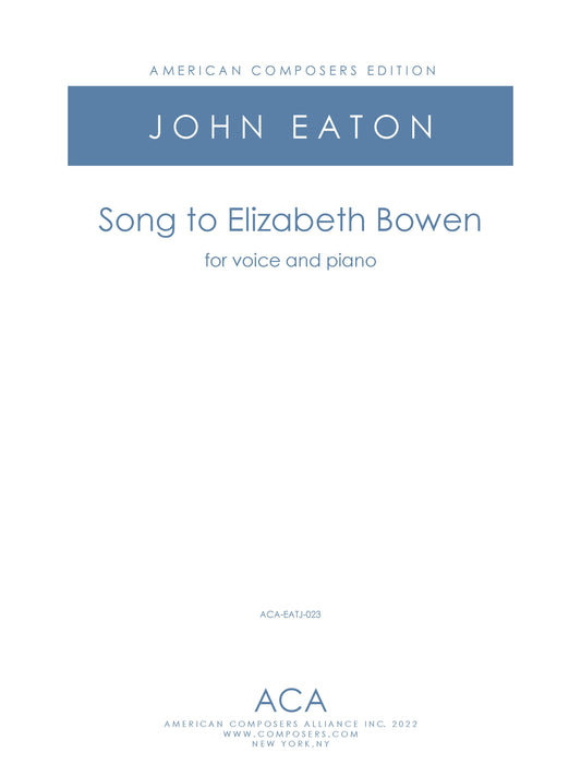 Song to Elizabeth Bowen