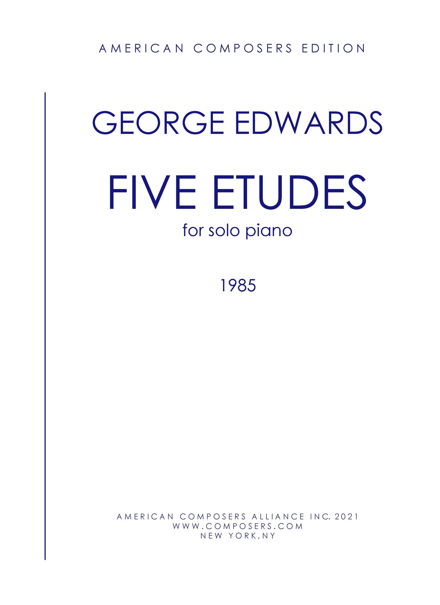 Five Etudes for Solo Piano