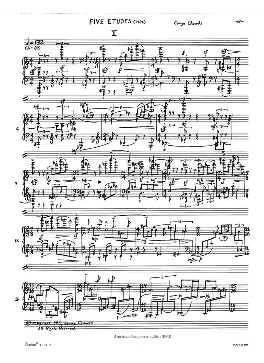 Five Etudes for Solo Piano