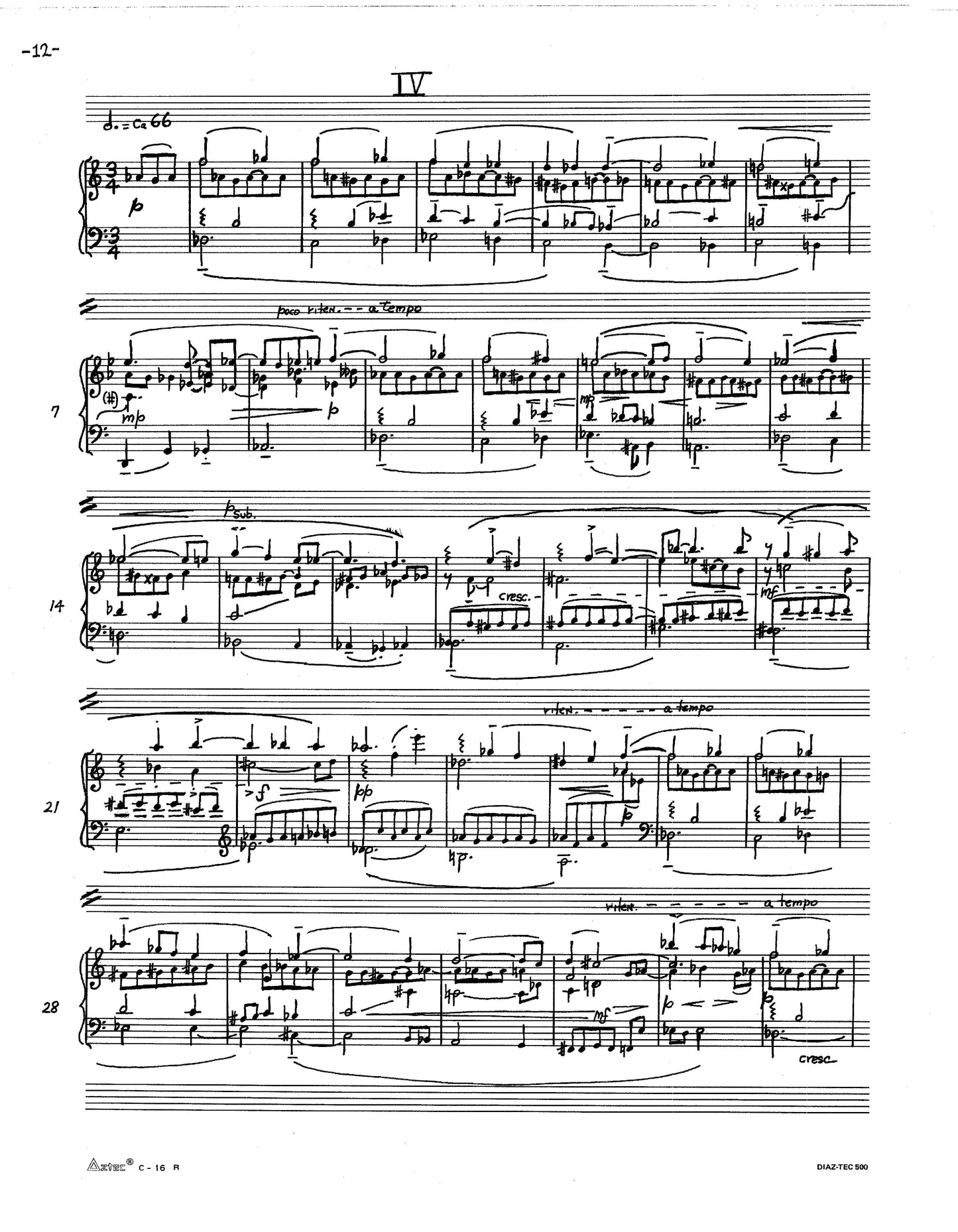 Five Etudes for Solo Piano