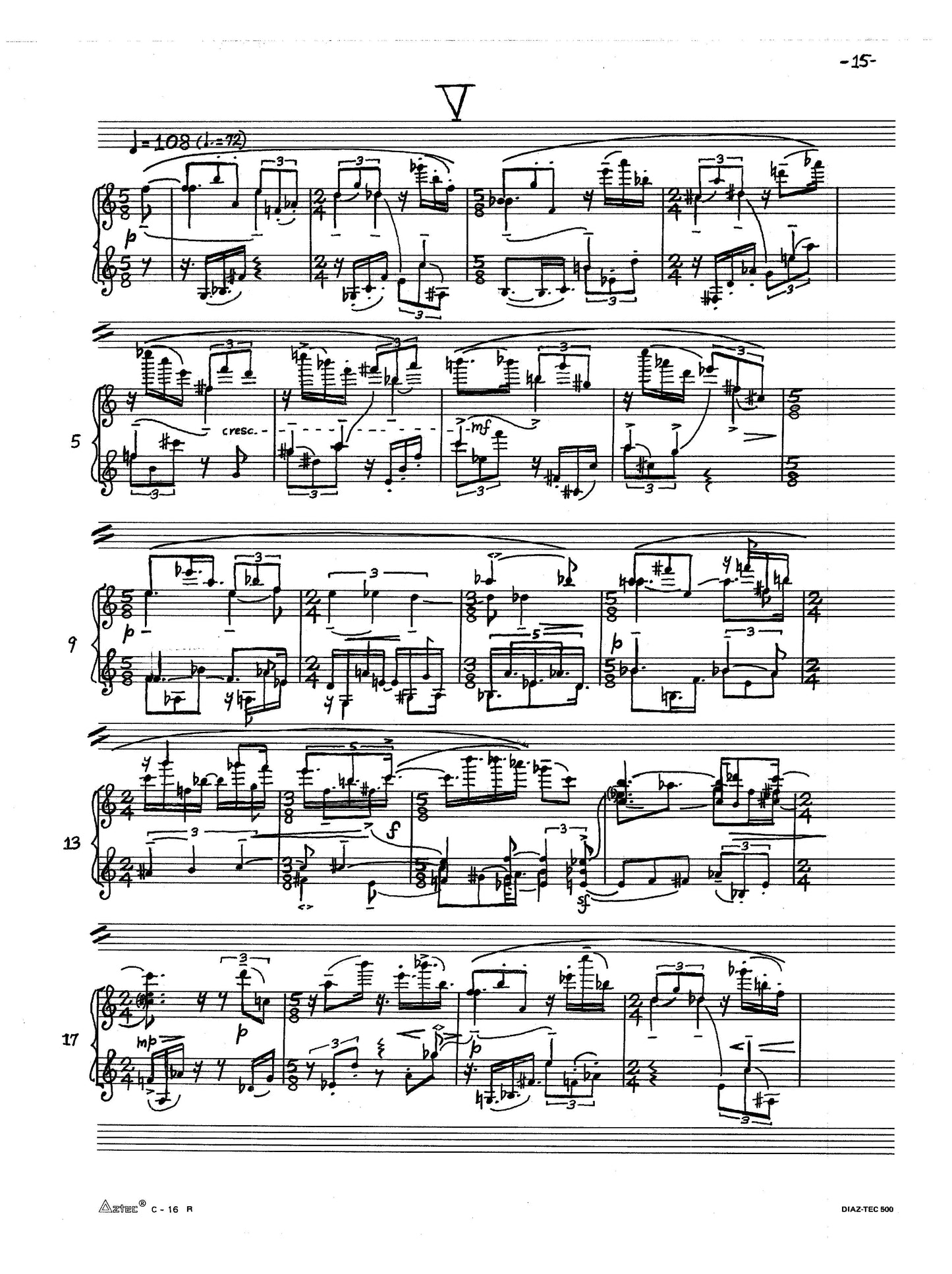 Five Etudes for Solo Piano