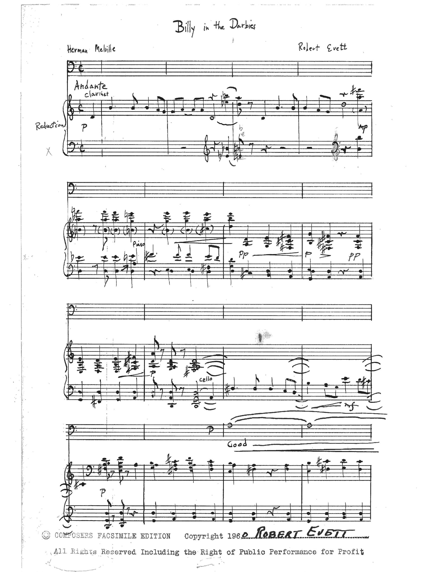 Billy in the Darbies - Piano-Vocal Score