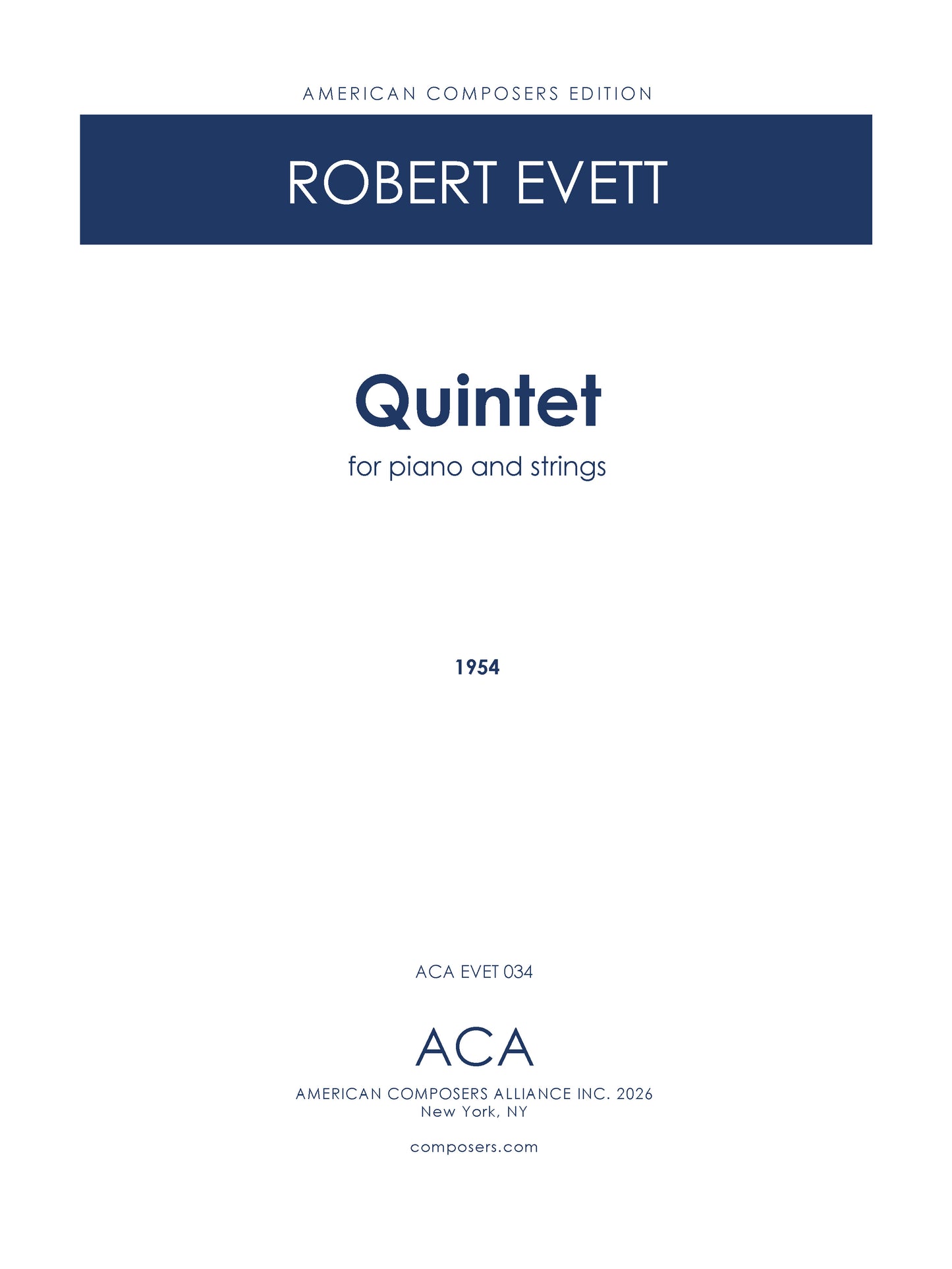 Quintet for Piano and String Quartet