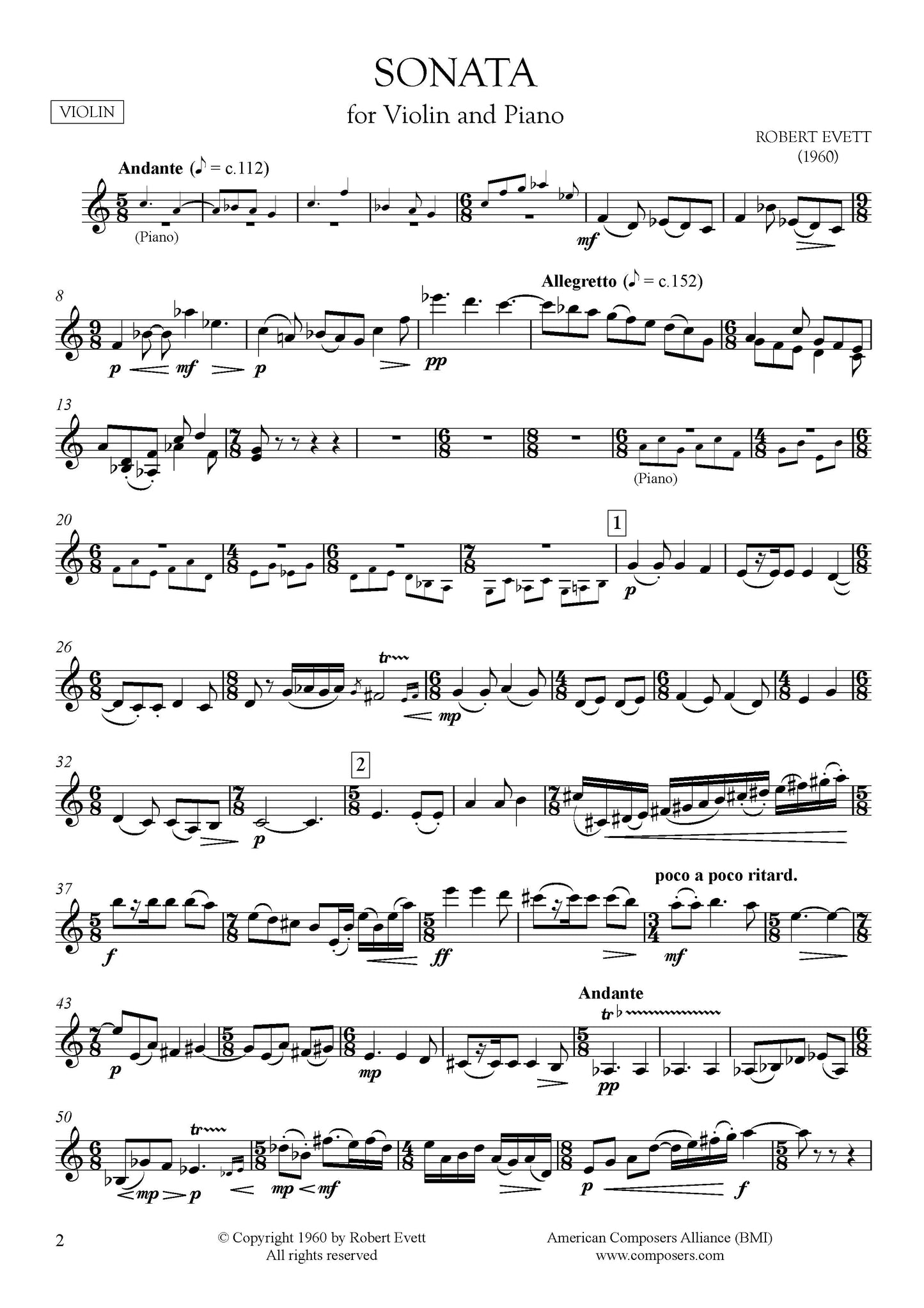 Sonata for Violin & Piano