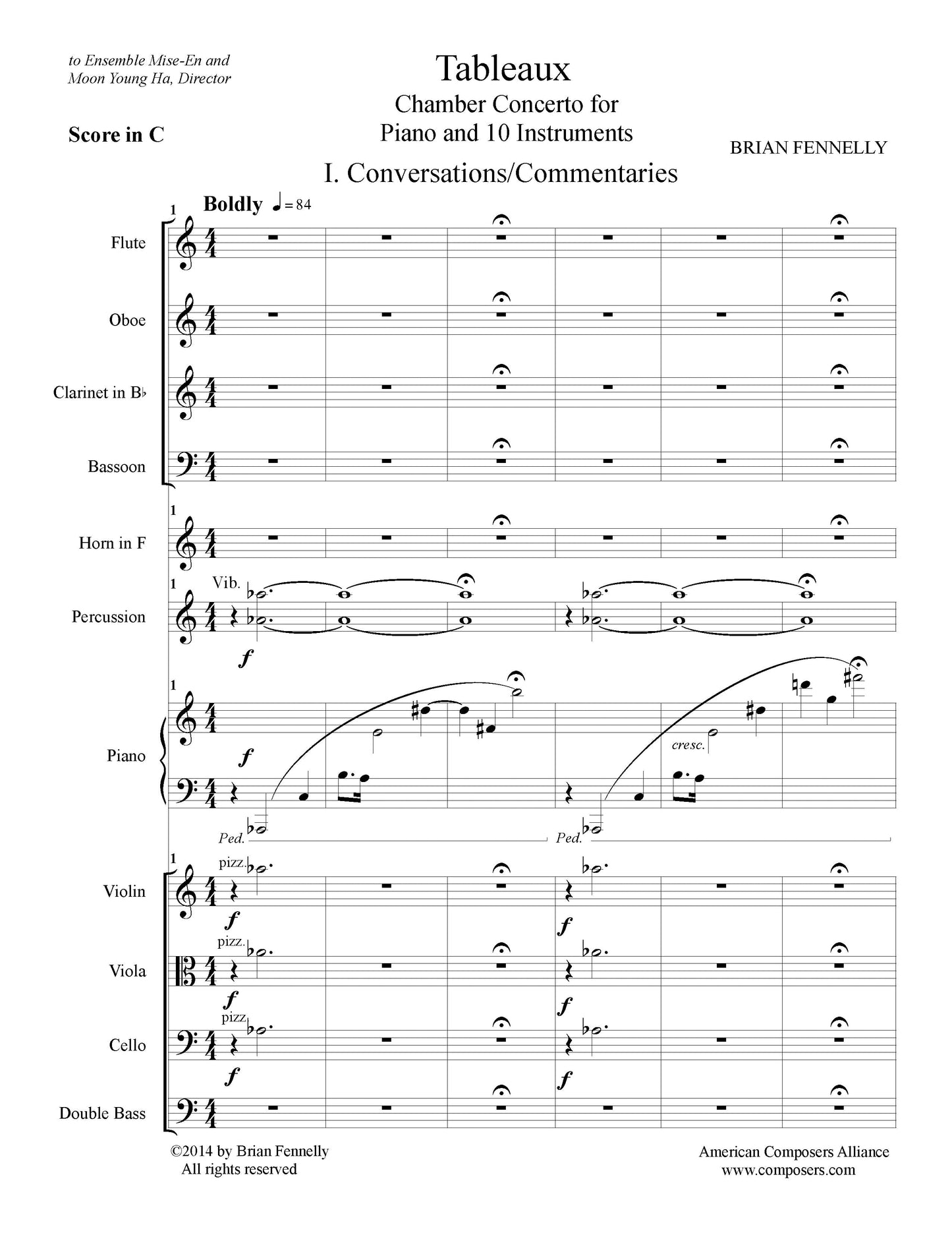 Tableaux for Piano and 10 Instruments