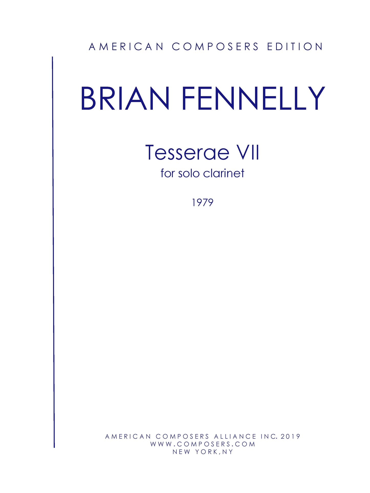 Tesserae Vii For Solo Clarinet