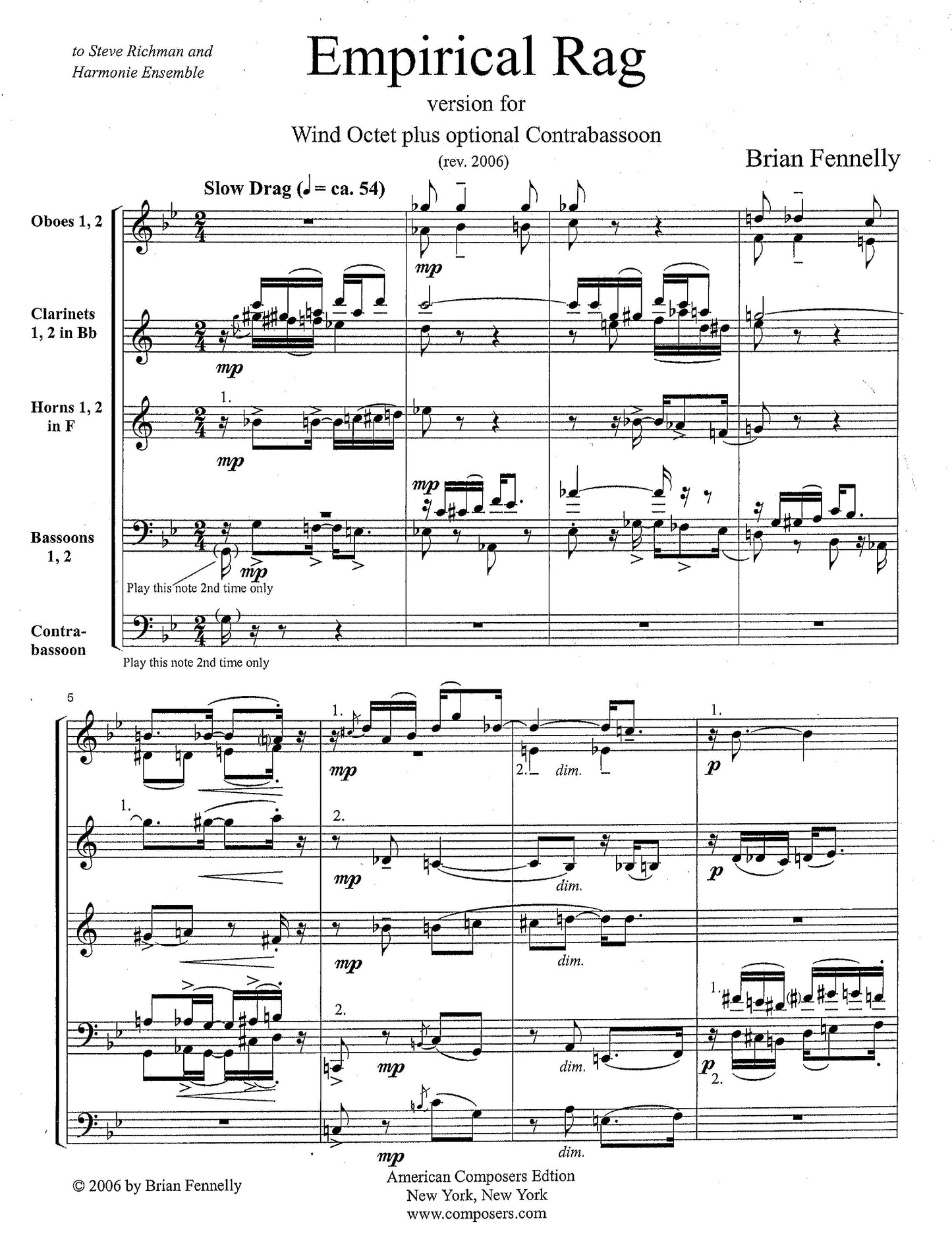 Empirical Rag (Version 6, for Wind Octet Or Nonet)