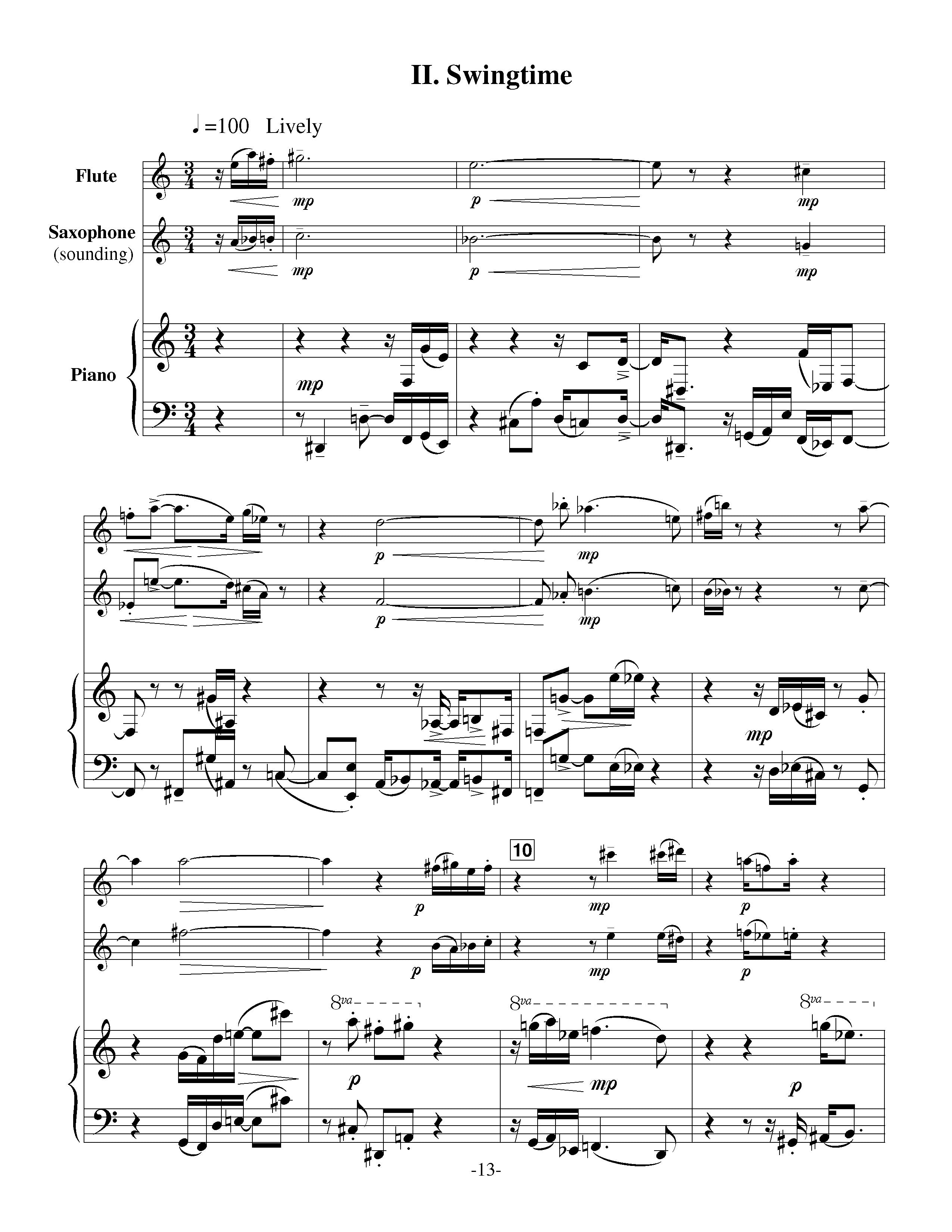 Three's Company For Flute, Saxophone, And Piano – American