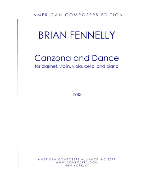 Canzona & Dance For Clarinet, Strings, And Piano