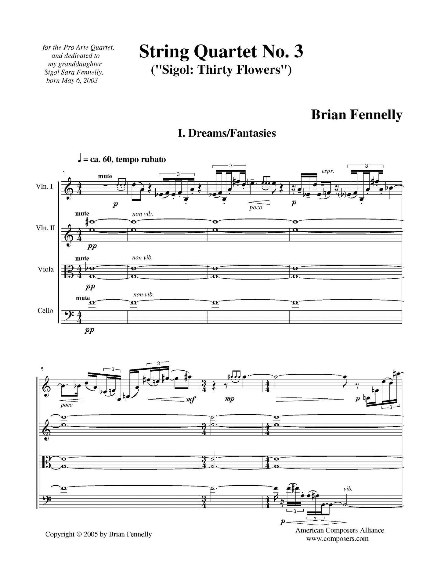 String Quartet No. 3 ('sigol: Thirty Flowers')