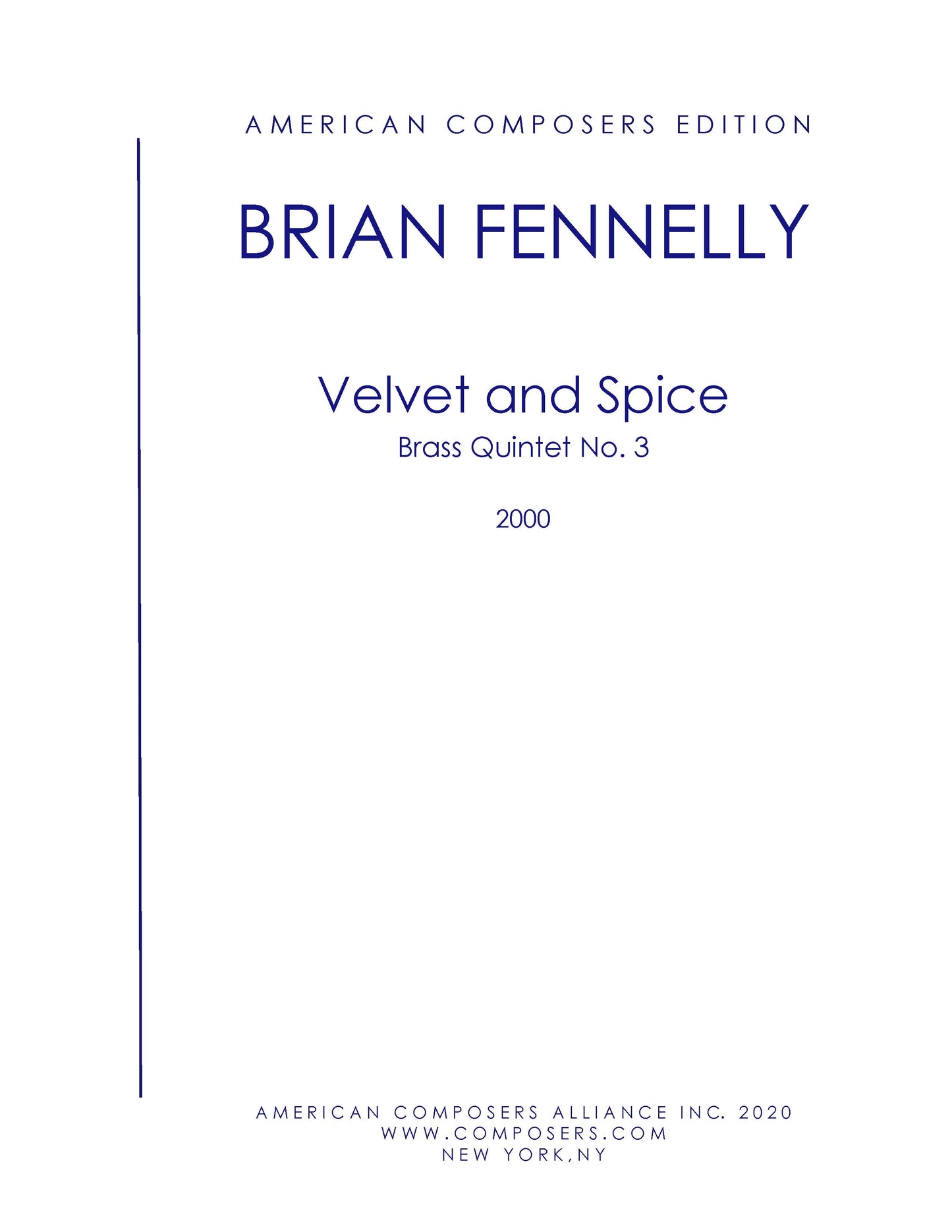 Velvet And Spice (Brass Quintet No. 3)