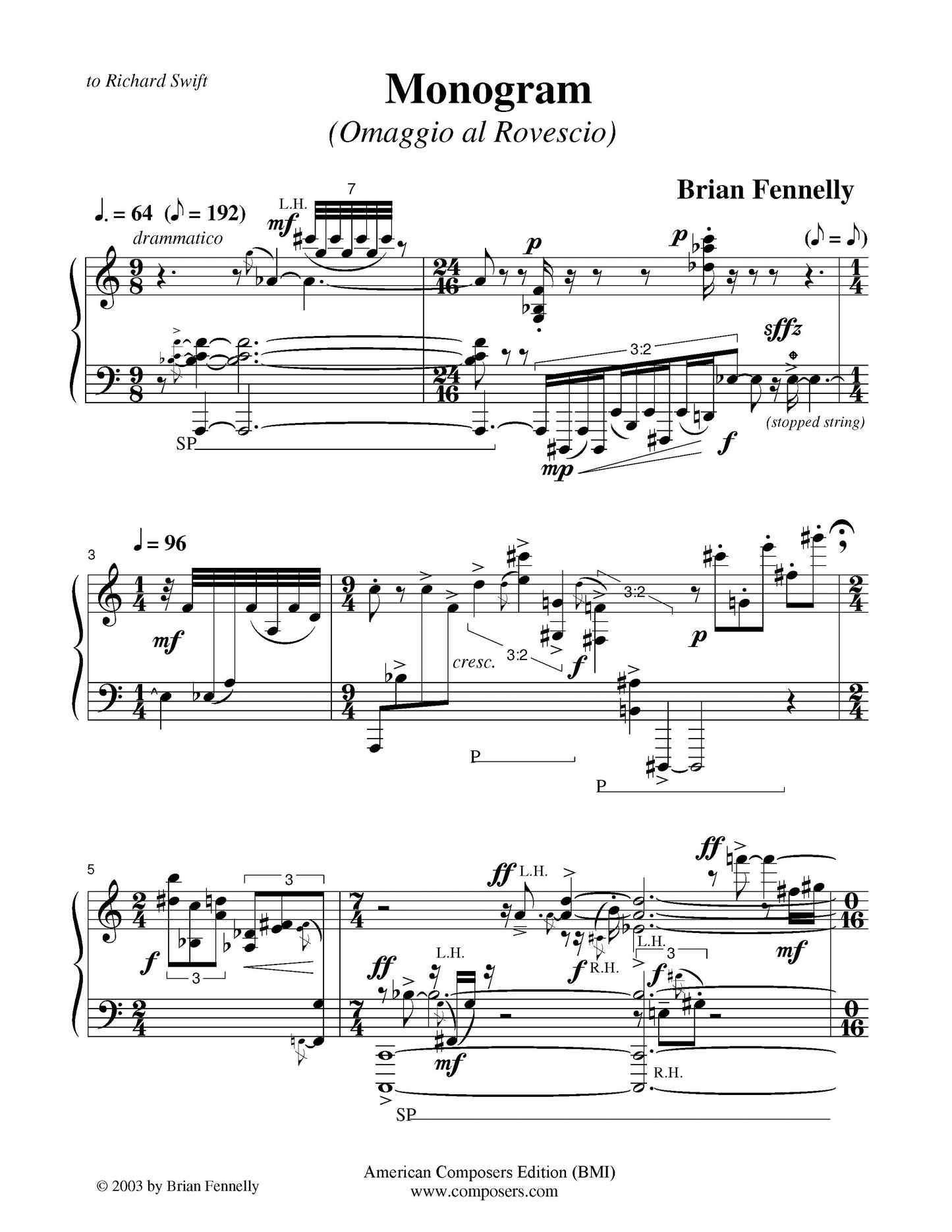 Three Pieces For Piano