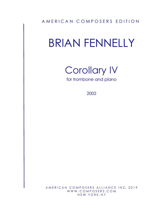 Corollary Iv For Trombone And Piano