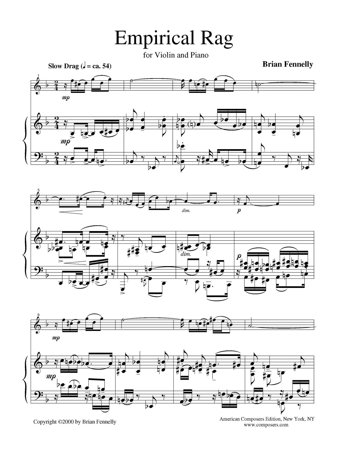 Empirical Rag (Version 3, For Violin And Piano)