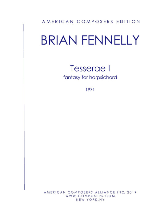 Tesserae I, Fantasy For Harpsichord