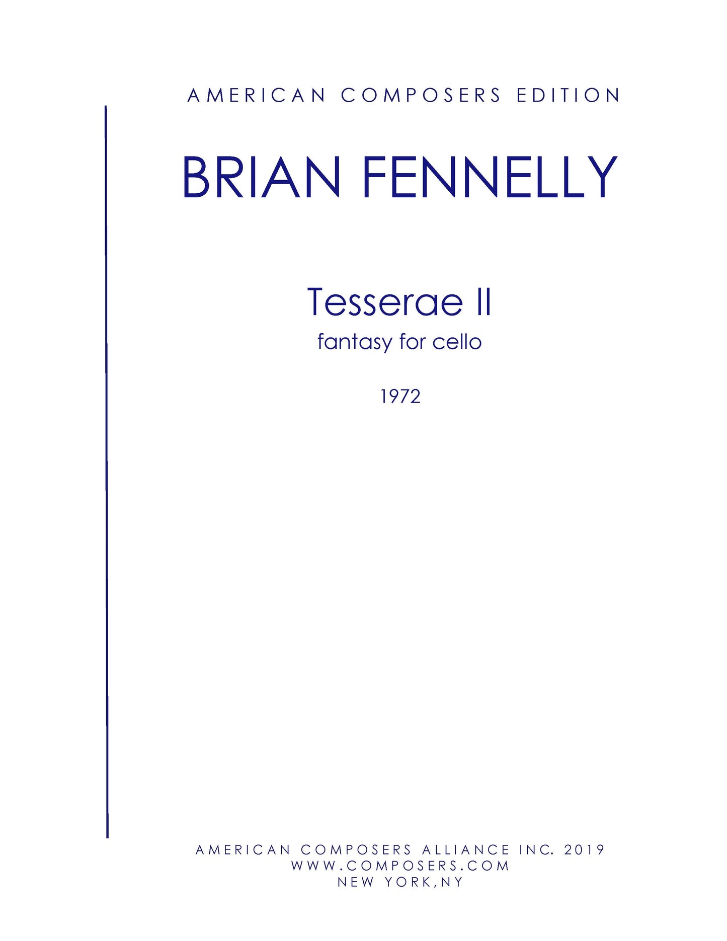 Tesserae Ii, Fantasy For Cello