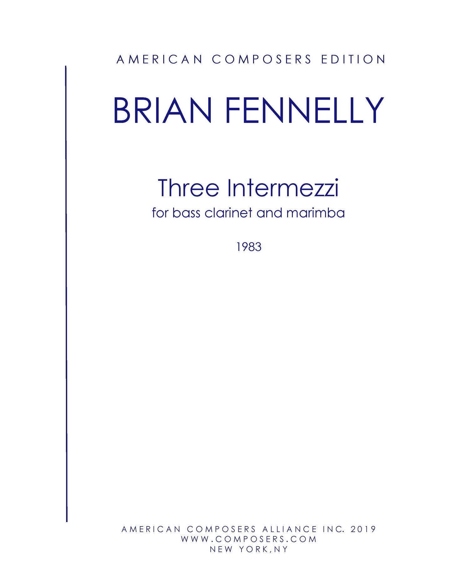 Three Intermezzi For Bass Clarinet And Marimba