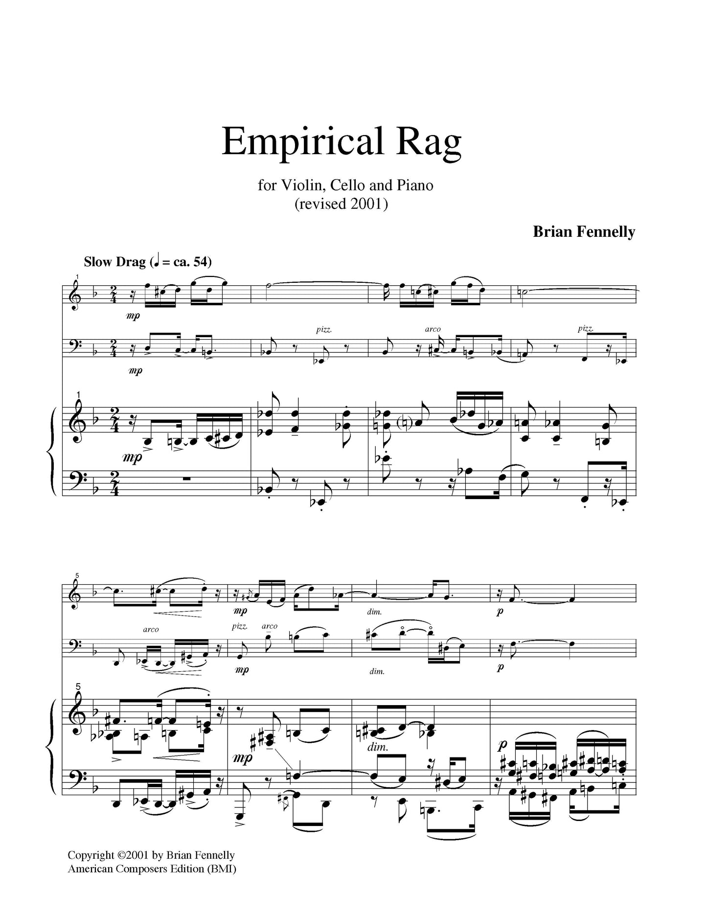 Empirical Rag (Version 7, For Piano Trio)