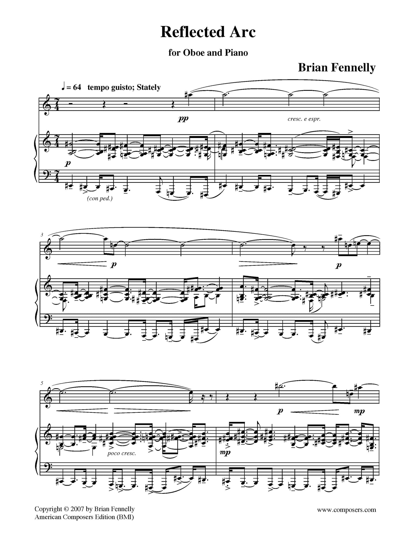 Reflected Arc For Oboe And Piano