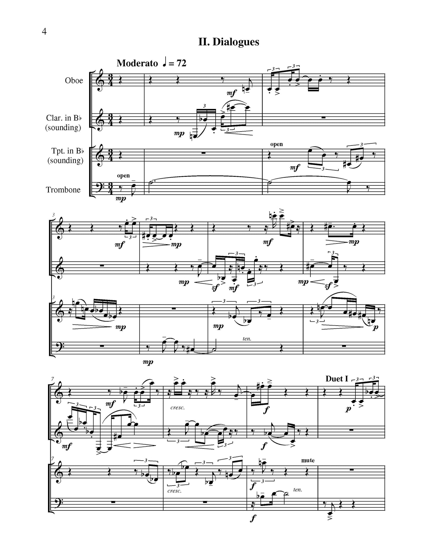 Two Movements For Wind Quartet