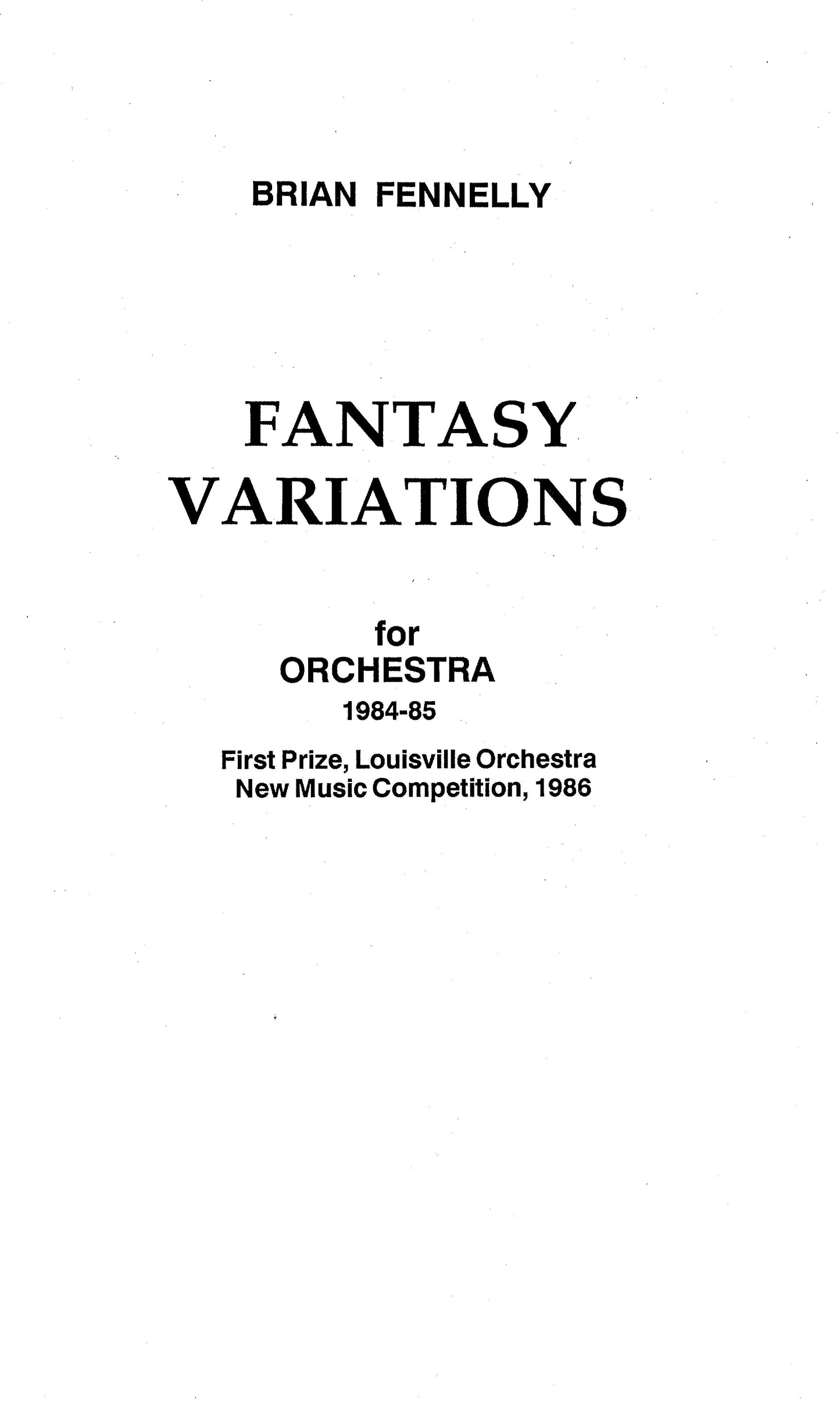 Fantasy Variations for Orchestra