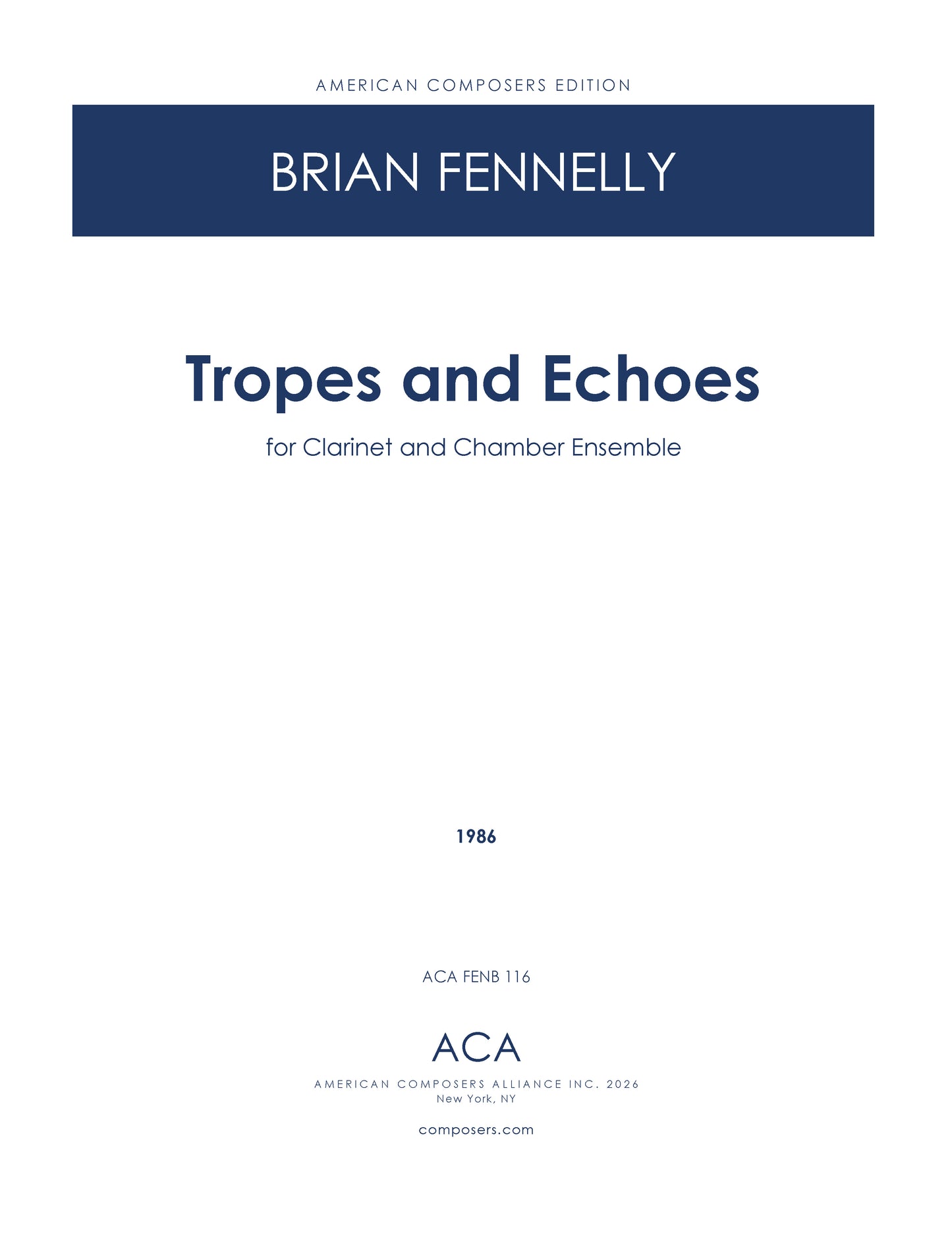 Tropes and Echoes for Clarinet and Chamber Ensemble