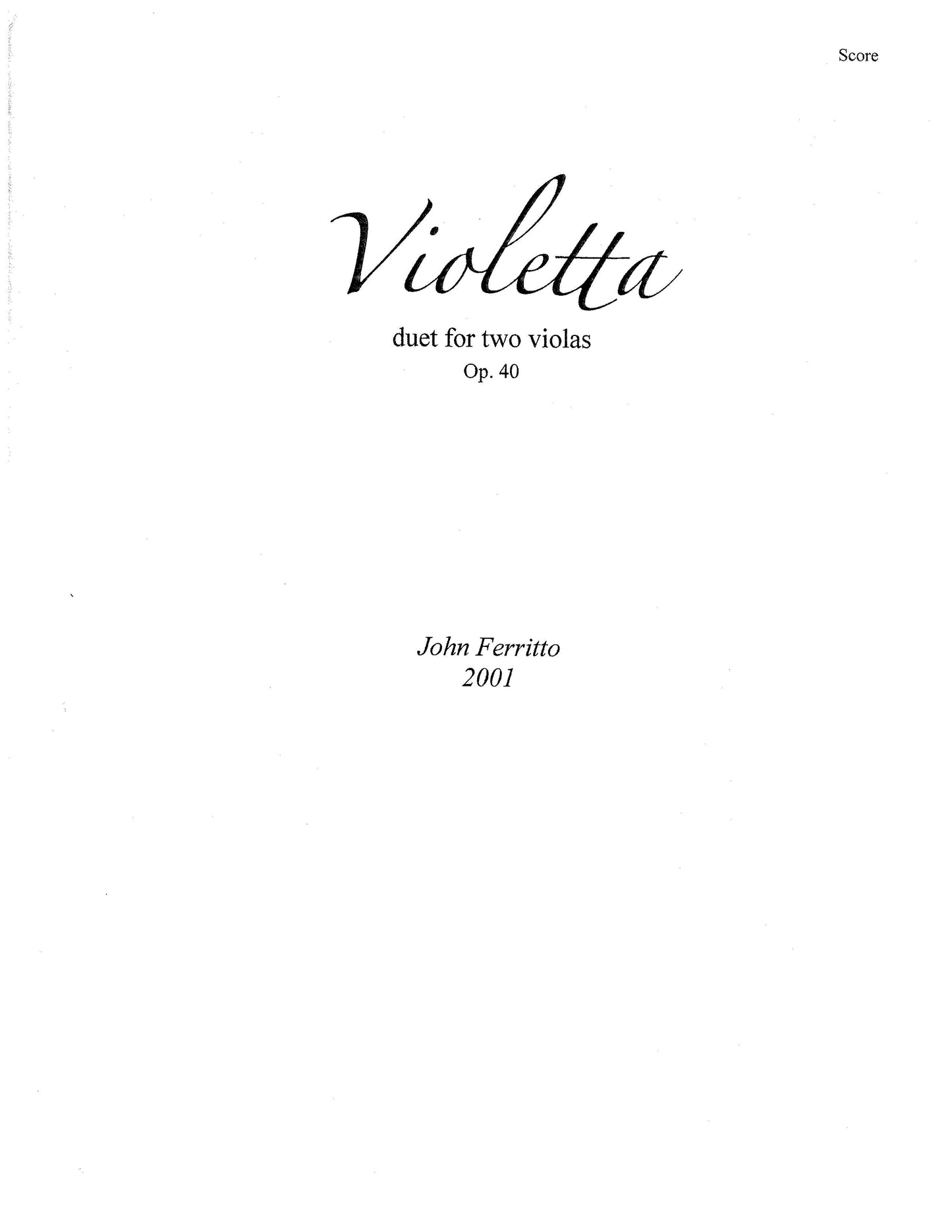 Violette Op. 40