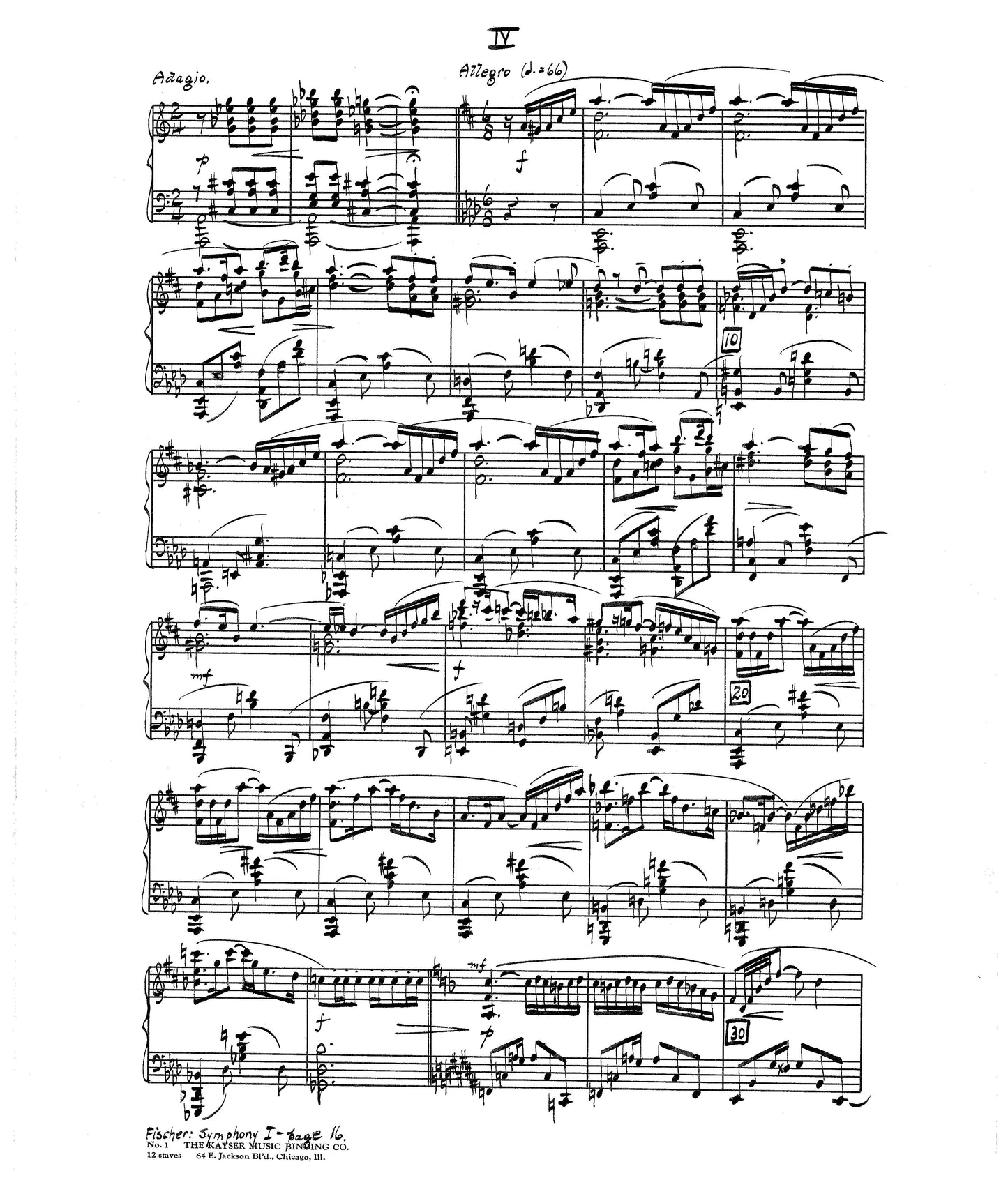 Symphony No 1 - Reduced Score