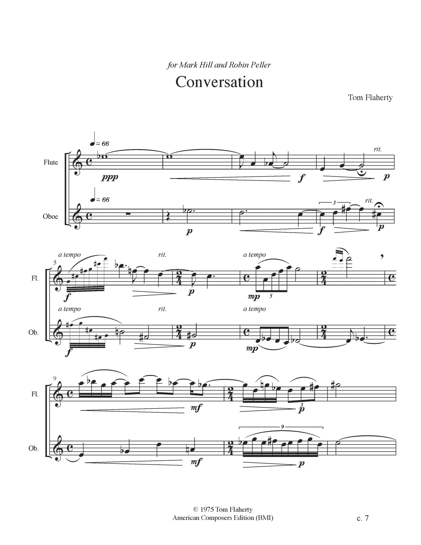 Conversation For Flute And Oboe