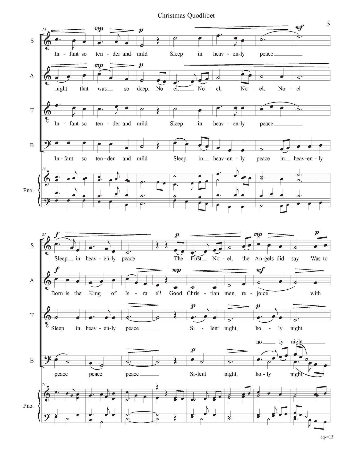 Christmas Quodlibet - Satb Chorus