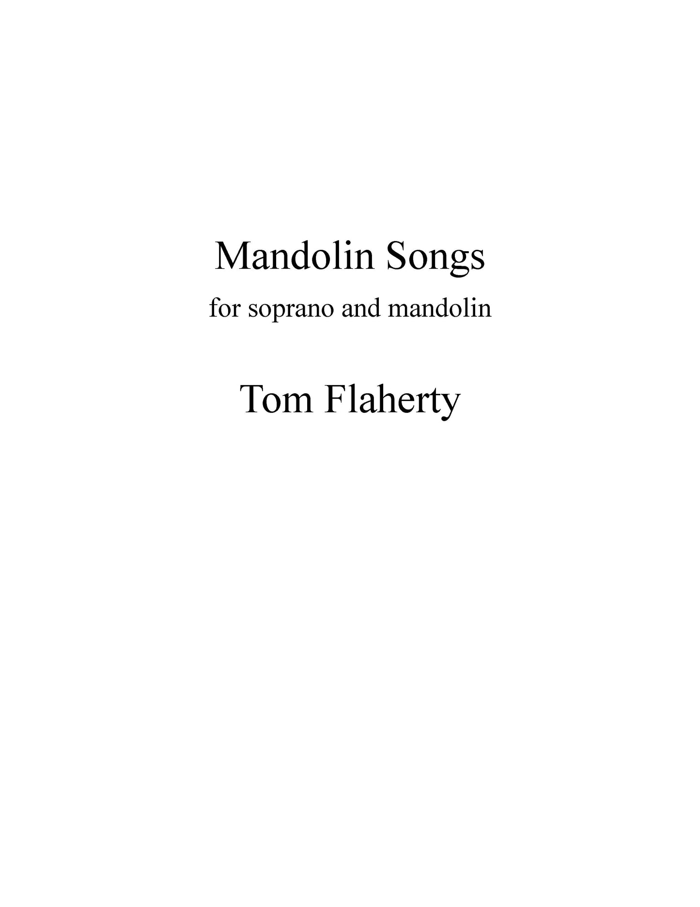 Mandolin Songs