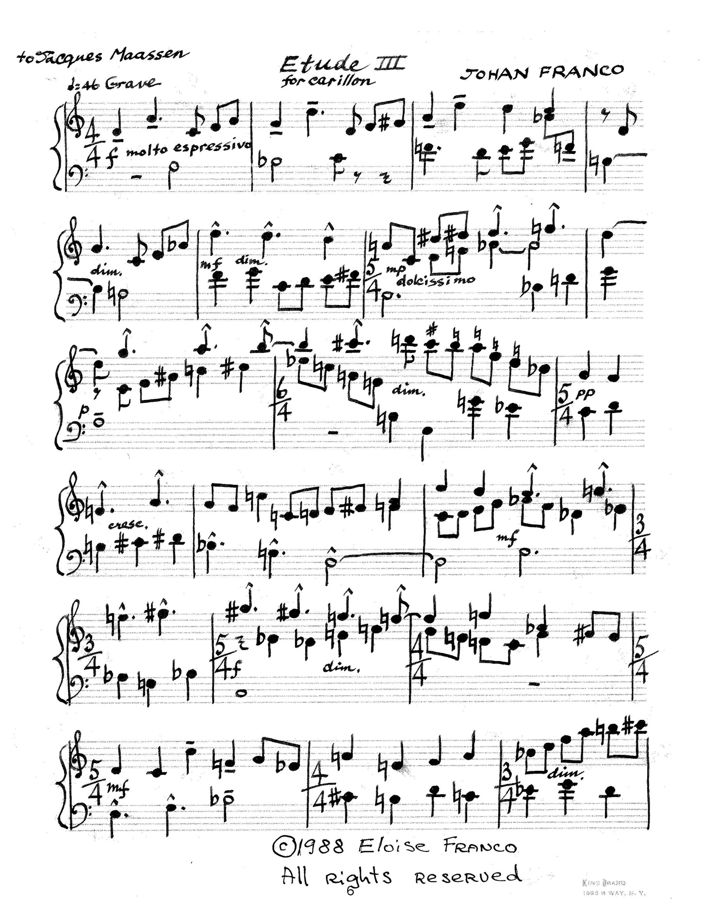 Etudes for Carillon (I - VII)