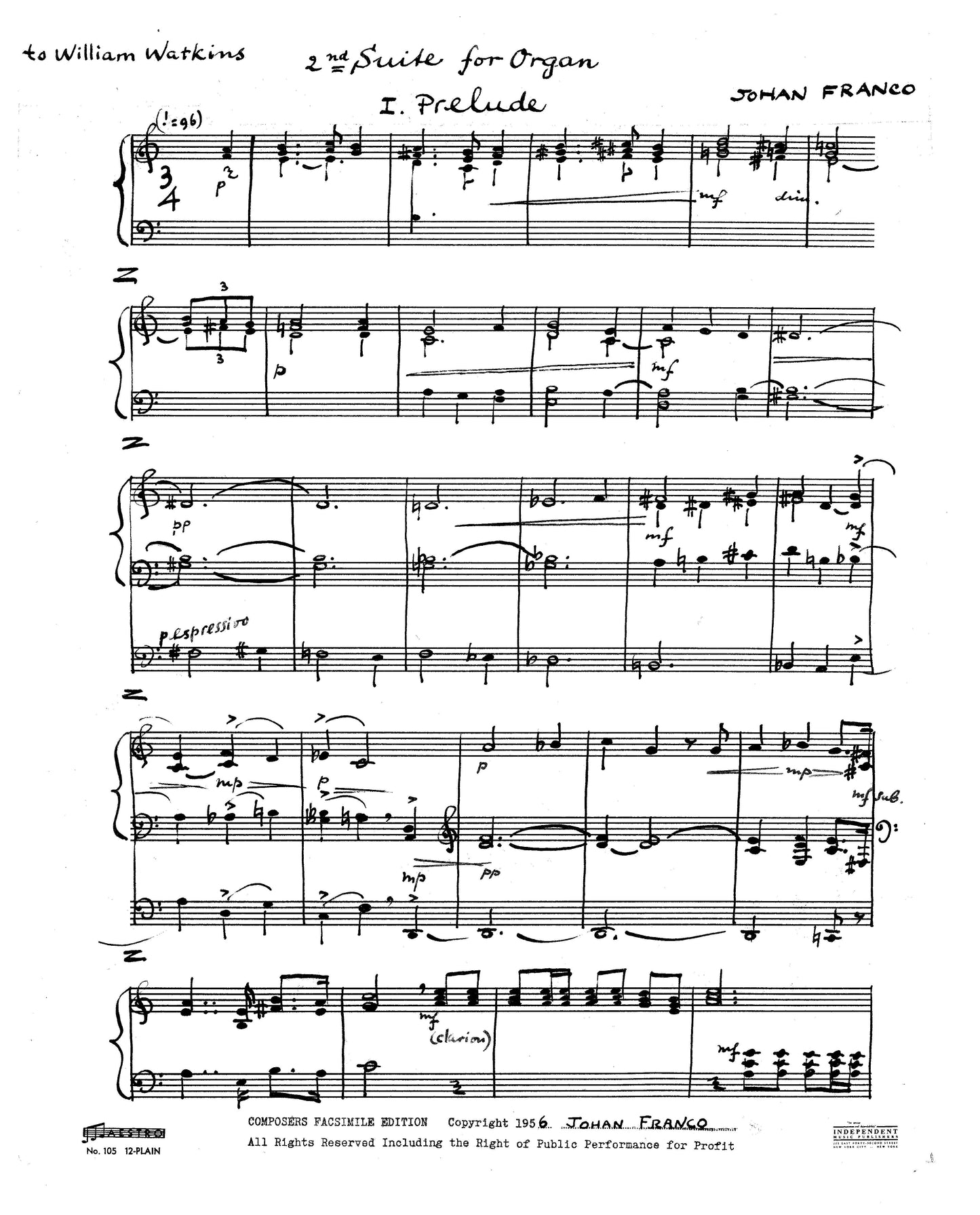 Suite No 2 for Organ (Second Suite for Organ)