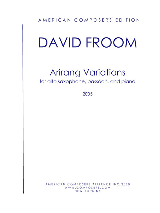 Arirang Variations (for Alto Sax, Bassoon, and Piano)